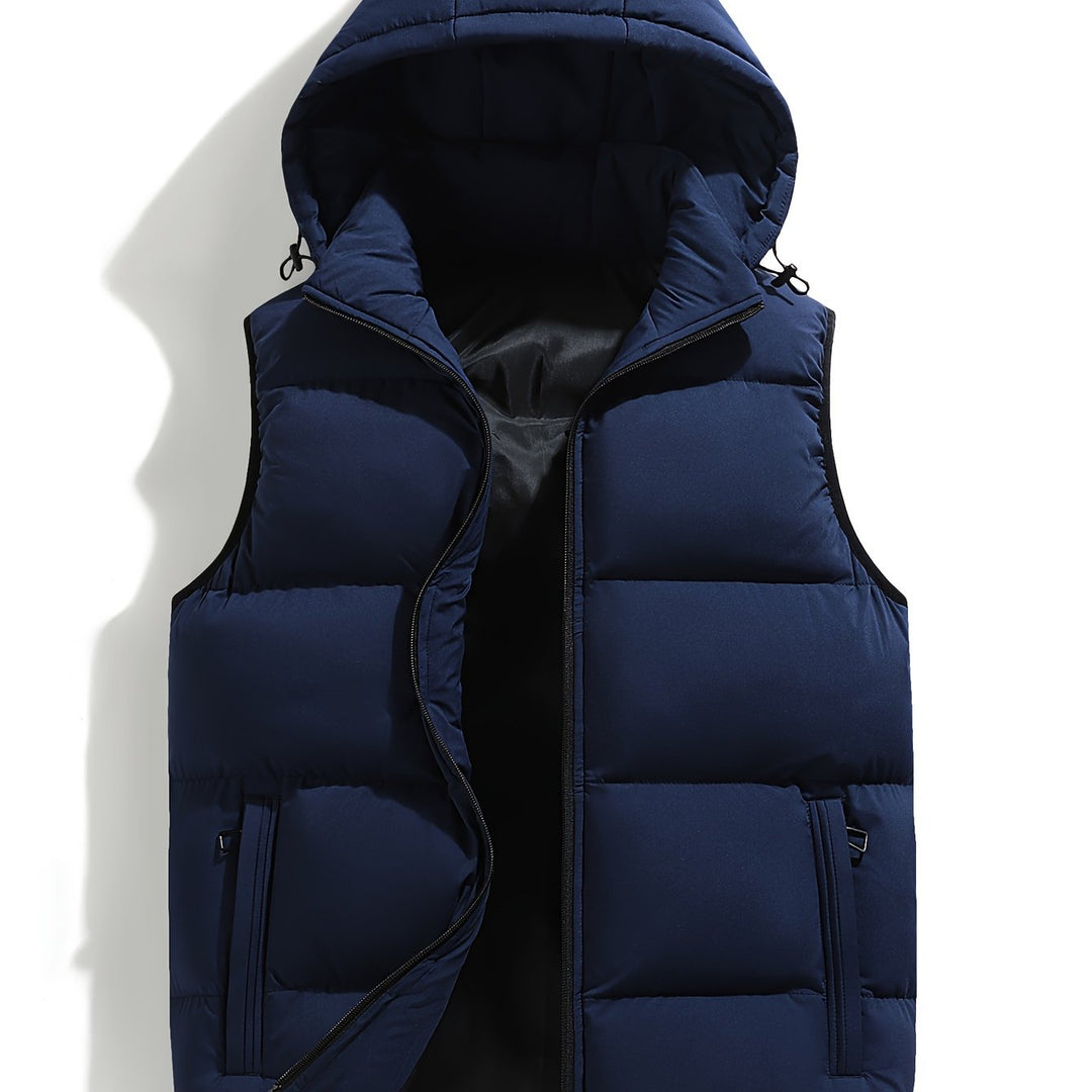 Men's Insulated Hooded Gilet with Zip Pockets