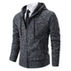 Men's Knitted Zip-Up Cardigan with Stand Collar