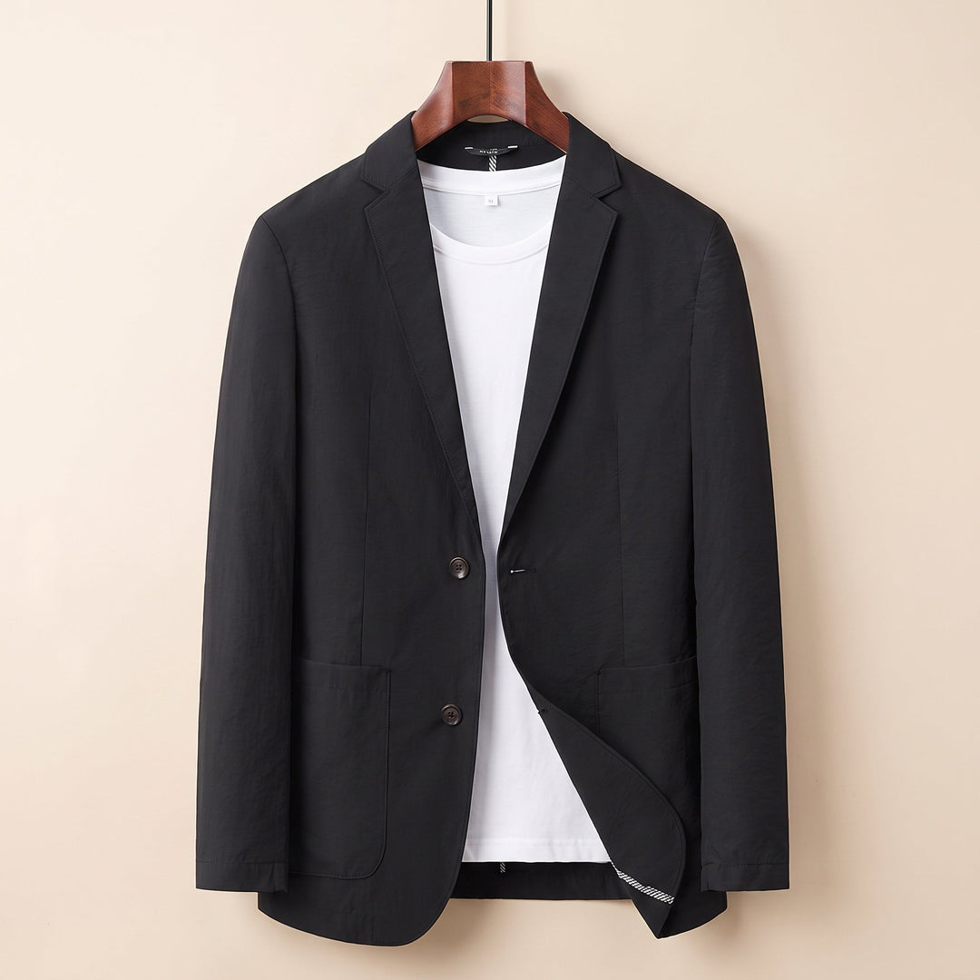 Men's Lightweight Notch Collar Summer Blazer with Single-Breasted Front - Marl & Mere