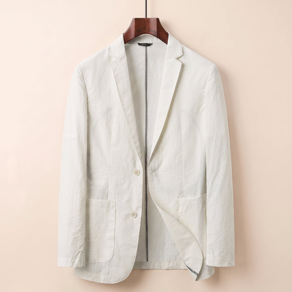 Men's Lightweight Notch Collar Summer Blazer with Single-Breasted Front - Marl & Mere
