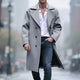 Men's Long Tailored Overcoat with Notch Lapels