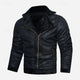 Men's Plush-Lined Biker Jacket with Asymmetric Zip