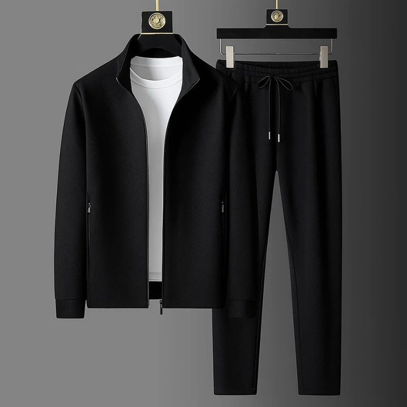 Men's Premium Two-Piece Tracksuit with Zip Jacket and Trousers