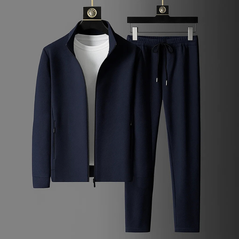 Men's Premium Two-Piece Tracksuit with Zip Jacket and Trousers