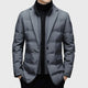 Men's Quilted Duck Down Puffer Blazer with Notch Lapels