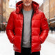 Men's Quilted Hooded Puffer Down Jacket with Full Zip