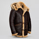 Men's Shearling-Lined Hooded Duffle Jacket with Toggle Front