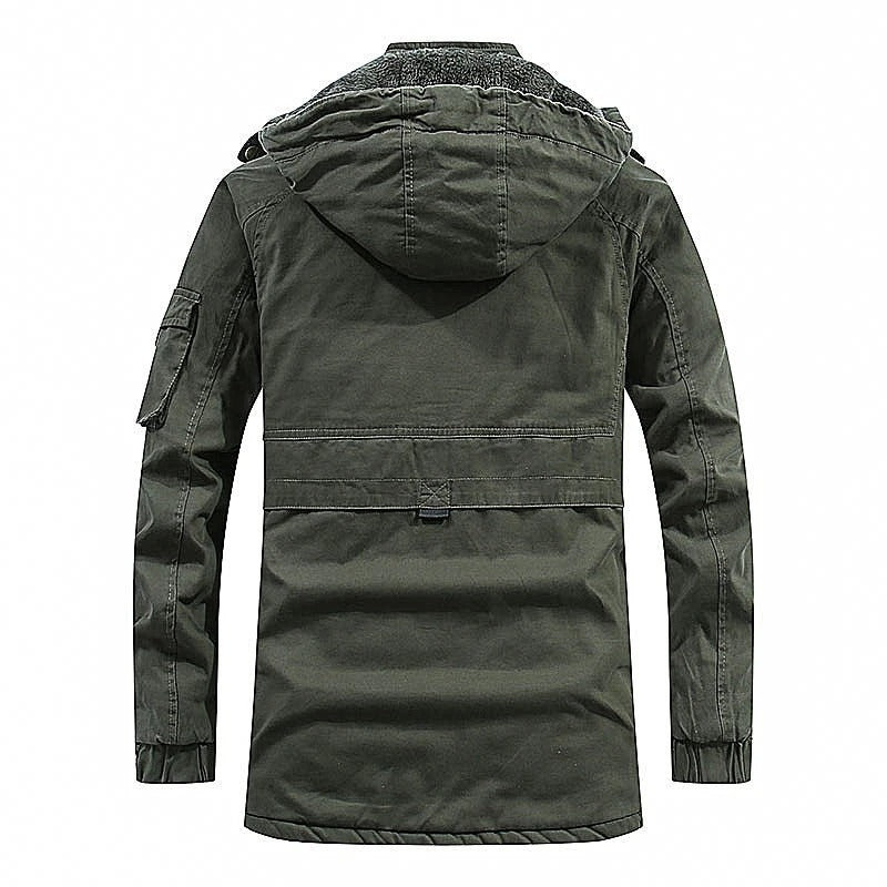 Men's Sherpa-Lined Hooded Field Jacket with Sleeve Pocket - Marl & Mere