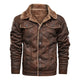 Men's Sherpa-Lined Suede Jacket with Button Front and Chest Pockets