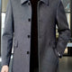 Men's Single-Breasted Overcoat with Notch Collar