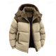 Men's Two-Tone Hooded Puffer Jacket with Insulated Padding