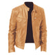 Men's Zip-Front Jacket with Stand Collar and Zipped Chest Pockets