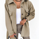 Oversized Wool-Look Shirt Jacket with Patch Pockets