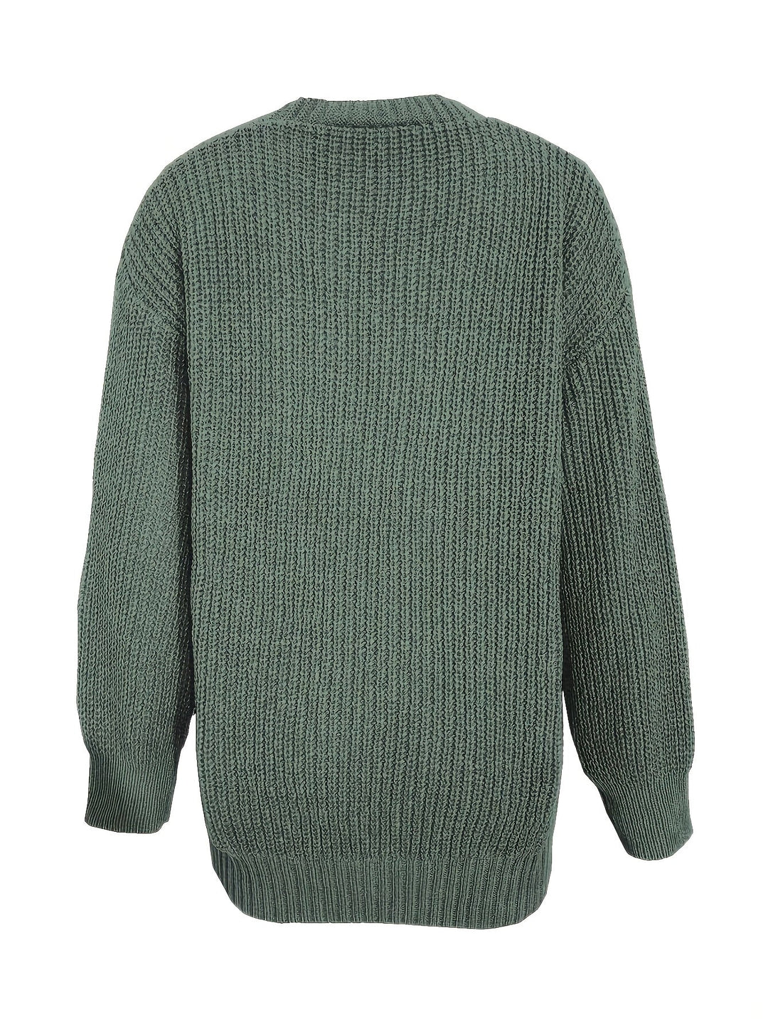 Relaxed Chunky Rib Knit Cardigan with Button Front and Pockets