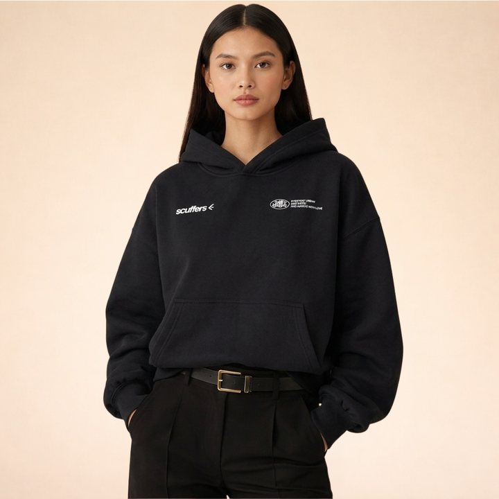 Relaxed Cotton-Blend Hoodie with Back Print