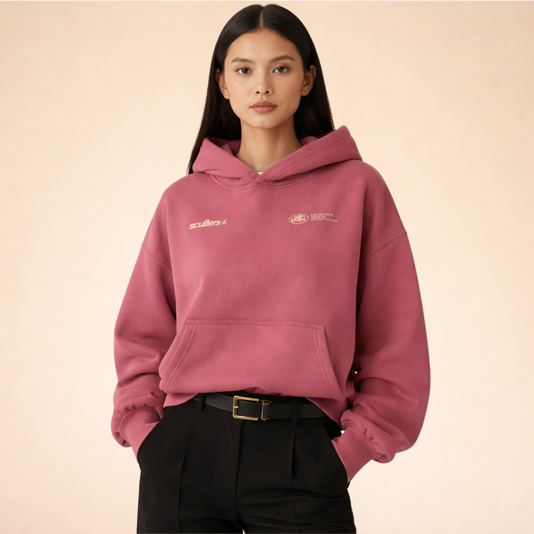 Relaxed Cotton-Blend Hoodie with Back Print - Marl & Mere