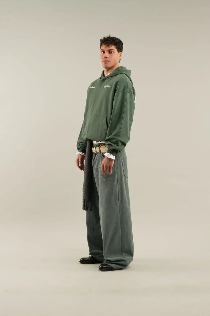 Relaxed Cotton-Blend Hoodie with Back Print - Marl &amp; Mere