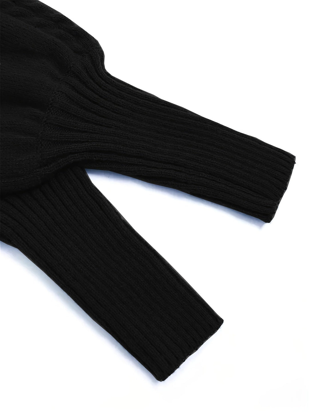 Textured Knit Half-Collar Jumper with Balloon Sleeves
