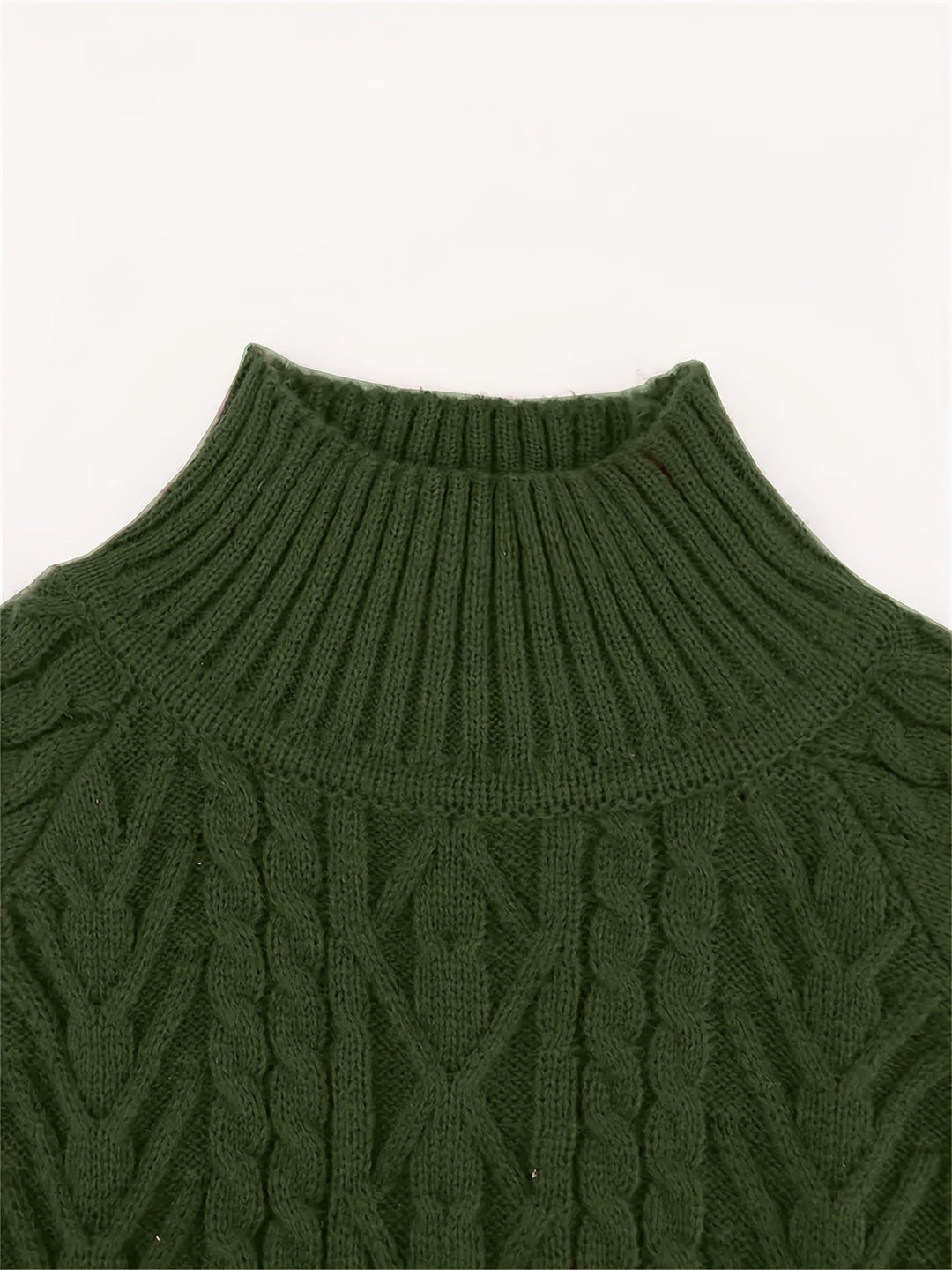 Textured Knit Half-Collar Jumper with Balloon Sleeves