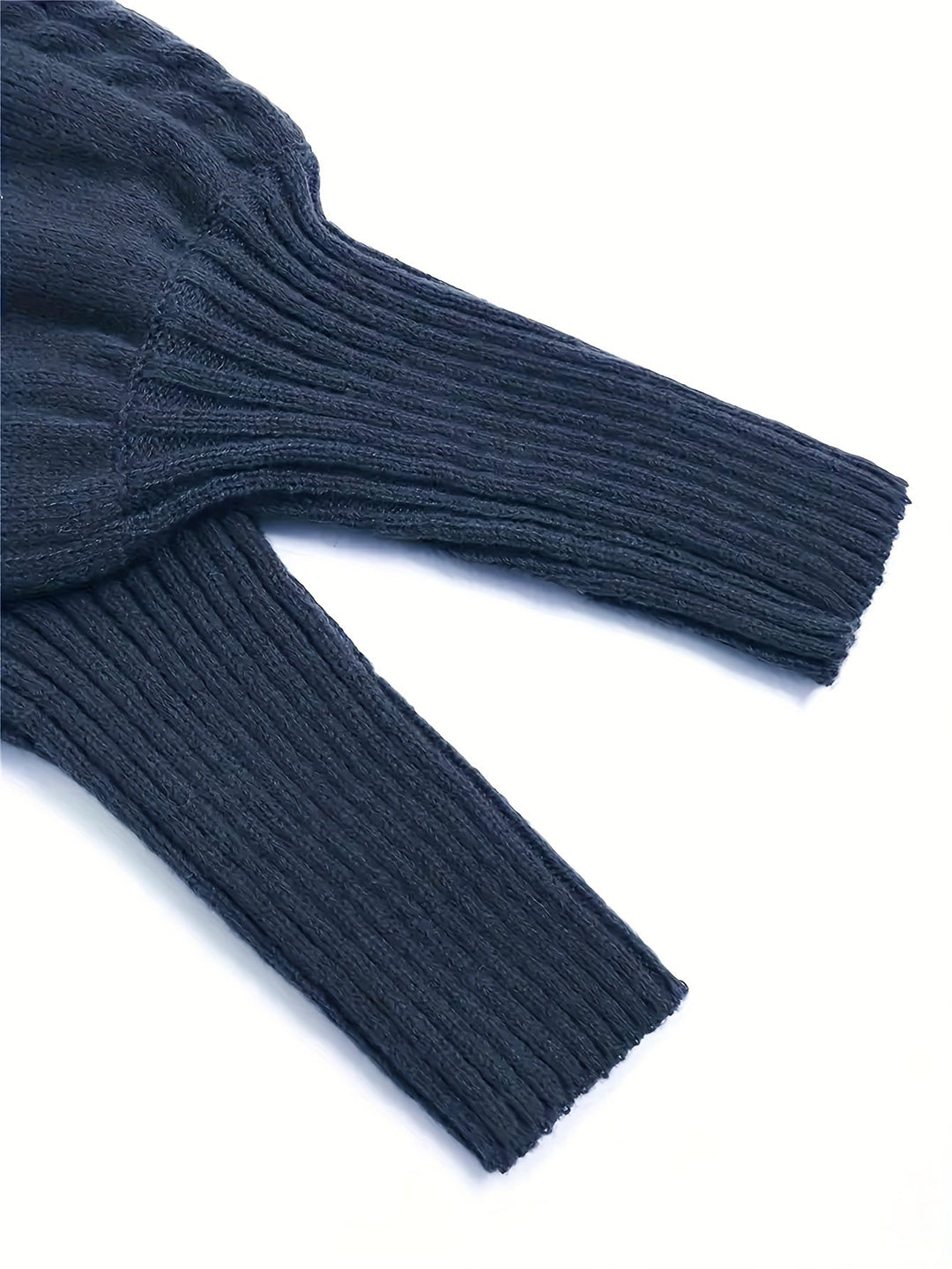 Textured Knit Half-Collar Jumper with Balloon Sleeves