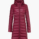 Ultralight Long Down Puffer Coat with Removable Collar and Slim Fit