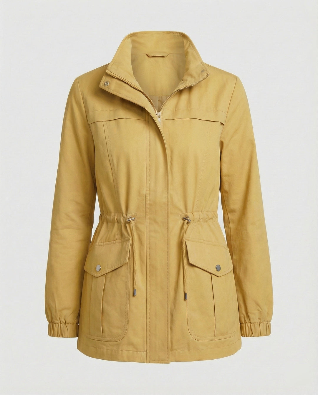 Utility Jacket with Adjustable Drawstring Waist and Large Flap Pockets - Marl &amp; Mere