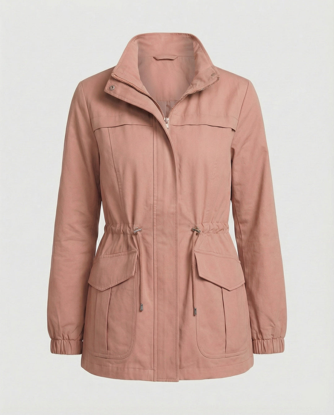 Utility Jacket with Adjustable Drawstring Waist and Large Flap Pockets - Marl &amp; Mere