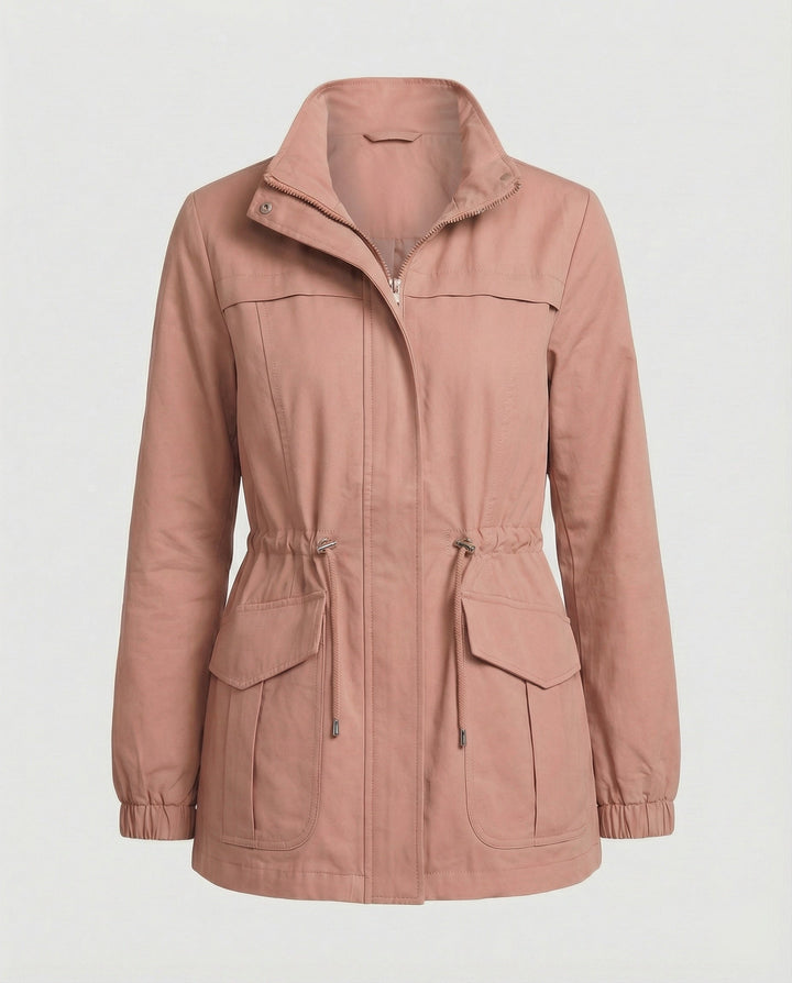 Utility Jacket with Adjustable Drawstring Waist and Large Flap Pockets - Marl &amp; Mere