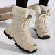 Waterproof Fur-Lined Quilted Lace-Up Winter Boots with Non-Slip Sole