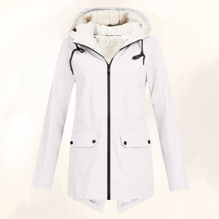 Waterproof Hooded Parka with Plush Fur Lining and Flap Pockets