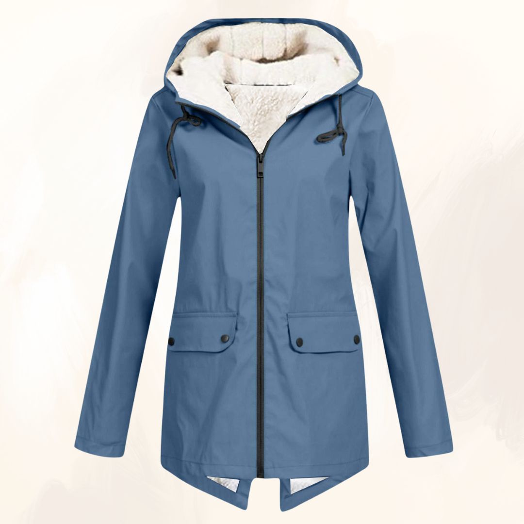 Waterproof Hooded Parka with Plush Fur Lining and Flap Pockets - Marl & Mere