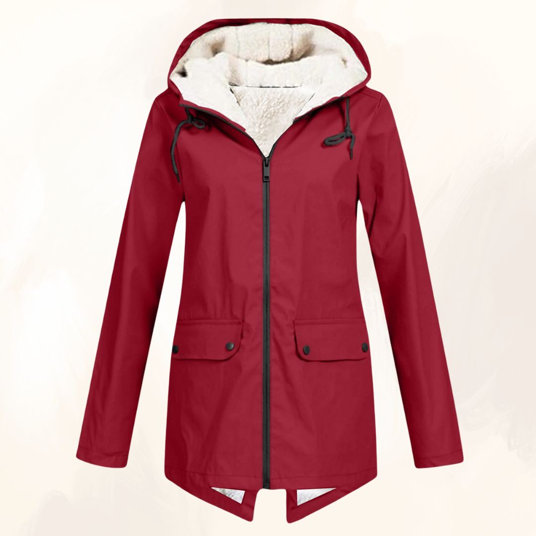 Waterproof Hooded Parka with Plush Fur Lining and Flap Pockets - Marl &amp; Mere