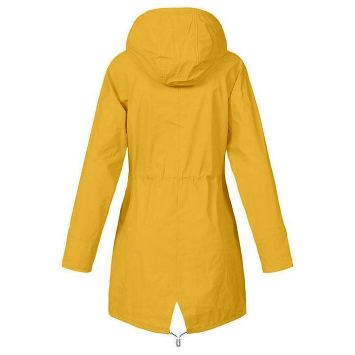 Waterproof Hooded Raincoat with Drawstring Waist and Striped Lining - Marl &amp; Mere